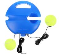 JOINPAYA Entraîneur de Tennis avec Base Ronde Bleue, Dispositif de Rebond à Haute Élasticité, 2 Balles Cordées, Accessoire D’Auto-Apprentissage pour Entraînement Individuel en Intérieur