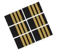 JOINPAYA Épaulettes D'uniforme de Pilote Dorées 3 Paires Bande Tissée avec 3 Galons pour Costume Aviation Uniforme Capitaine Accessoire Cosplay Professionnel