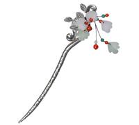 JOINPAYA Épingle à Cheveux Rétro Fleurs et Feuilles en Argenté Miao, Design Pratique et Facile à Porter, Accessoire Élégant pour Cheveux Femme Lors de Fêtes ou Photos