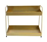 JOINPAYA Étagère de Bureau en Fer Doré à Double Couche pour Organiser Cosmétiques Multifonction, Décoration de Chambre et Salle de Bain