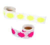 JOINPAYA Étiquettes de Prix Fluorescentes 5 CM Autocollants Adhésifs Roses et Jaunes 2 Rouleaux de 200 Pièces Étiquettes Vierges pour Affichage Magasin Vente au Détail et Organisation