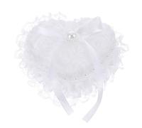 JOINPAYA Étui à Alliances de Cœur Dentelle Délicate Boîte à Bagues Compacte pour Cérémonie de Mariage Écrin Léger et Portable Présent pour Enterrement de Vie de Jeune Fille et