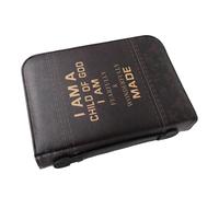 JOINPAYA Étui de Protection pour Bible Grosse Taille en Cuir Pu Marron avec Fermeture Éclair, Poignée de Transport et Poches Intérieures, Paquet Biblique Croix pour Étude et Transport