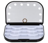 JOINPAYA Étui pour Faux Cils Miroir LED Léger en Plastique, Boîte de Rangement Compacte Offrant un Espace Suffisant, pour Voyager ou Réunions Entre Amis