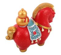 JOINPAYA Figurine Cheval Rouge pour Décoration Intérieure - Petite Statue Décorative Chinoise du Nouvel an - Ornement de Bureau Élégant pour Salon, Bureau ou Table - Sculpture Festive
