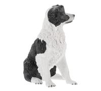 JOINPAYA Figurine Chien Border Collie en Résine Réaliste, Modèle Chiot Simulation Décorative pour Bureau et Maison, Ornement Animal Simulé Stable et Délicat, Éducatif Garçon et Filles