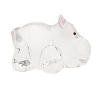 JOINPAYA Figurine Hippopotame en Cristal Blanc Sculptée la Main, Presse-Papier Élégant et Mignon pour Bureau ou Salon, Décoration Miniature Originale