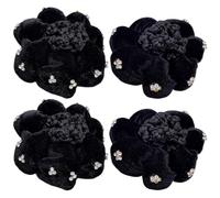 JOINPAYA Filets à Cheveux Noirs en Polyester pour Chignons, Facile à Utiliser, Élégant et Chic, 4 Pièces pour Infirmières et Serveuses, Accessoires Coiffure Pratiques
