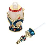JOINPAYA Flacon de Parfum Arabe en Verre 25 ML Style Oriental Bleu Couronne, Flacon Vide Rechargeable pour Huiles Essentielles, Décor Vintage Élégant pour Mariage et Voyage