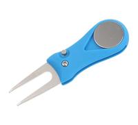 JOINPAYA Fourche de Réparation de Divots de Golf Pliable en Acier Inoxydable Bleu Outil Portable pour Entretien de Pelouse de Golf Marqueur de Balle Accessoire Léger et Solide