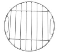 JOINPAYA Grille de Remplacement Ronde en Acier Inoxydable avec Poignée pour Barbecue, Multi-usages, pour Camping et Cuisson de Viandes