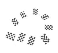 JOINPAYA Guirlande de Drapeaux à Carreaux 20 Pièces 14X21 CM Guirlande de Course Automobile 5 M Décoration de Fête et Événement Sportif Accessoires pour Jardin et Terrasse