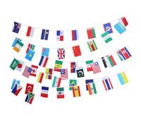 JOINPAYA Guirlande Décorative de Drapeaux Monde en Polyester 12,5 Mètres, Facile à Suspendre et Résistante Décoloration, pour Boutiques et Événements