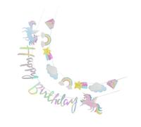 JOINPAYA Guirlande Joyeux Anniversaire Licorne en Papier Légère Étoiles et Arc-en-Ciel Lot de 2 Sets de Sets Décoration d'anniversaire pour Maison et Photo