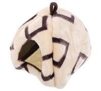 JOINPAYA Hamac Maison Hamster Douillet Et Chaud pour Petits Animaux Nid Suspendu Et Décoratif pour Chinchilla Rat Hamsters Moyenne Beige à Motifs Carrés