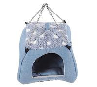 JOINPAYA Hamac pour Hamster Maison Chaude en Tissu Et Éponge Bleu Grosse Taille pour Cage Intérieur Petits Animaux Domestiques