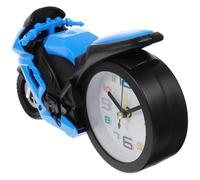 JOINPAYA Horloge de Bureau en Plastique de Moto Bleue, Modèle Réduit Décoratif 1 Pièce, Ornement pour Chambre, Salon et Bureau, Horloge Moto Dessin Animé Fonctionnelle