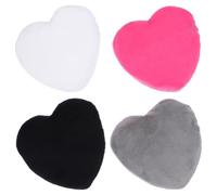 JOINPAYA Houppettes à Poudre en Coton 100% Pur, Forme Cœur Grosse Taille, Lot de 4 Pièces Coloris Gris, Rose Fuchsia, Blanc et Noir, pour Maquillage Visage et Corps, Application Poudres