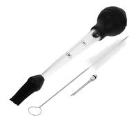 JOINPAYA Injecteur de Viande pour Barbecue Dinde 30 Ml Acier Inoxydable et Silicone Aiguille Précise Ustensile Cuisson Marinade Brosse Nettoyage pour Poulet Rôti et Grillades