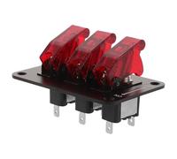 JOINPAYA Interrupteur à Bascule 12 V Étanche à 3 Positions LED Rouge pour Panneau de Commande Bateau, Interrupteur Marche/arrêt Résistant à L'humidité, Accessoire Électrique de Navigation