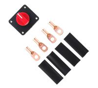 JOINPAYA Interrupteur Coupure Batterie Rotatif 300a, Isolateur Déconnexion pour Bateau, Camion, Camping-Car, 1 Pièce 4 Manchons Thermorétractables, Coupe-Circuit Énergie RV Sécurisé