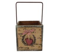 JOINPAYA Jardinières carrées en Bois : Pot décoratif Vintage pour Plantes succulentes, bonsaï - Vase Rustique avec poignée pour décoration de Maison, Bureau, fête