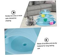 JOINPAYA Jouet pour Chaton Plateau Tournant Jeu Exercice Interactif Tours à Quatre Niveaux Pistes De Poursuite Jouet pour Chaton