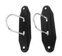 JOINPAYA Kit 4 Pièces Support de Base pour Radiateur Électrique à Bain D’huile, 2 Crochets en U Métalliques et 2 Plaques de Fixation Noires, Pièces de Base pour Chauffage Mobile,