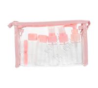 JOINPAYA Kit de 11 Flacons Vides Réutilisables en Plastique Rouge pour Lotion et Crème Visage, Ensemble Portable de Contenants Étanches pour Produits de Soin Peau, Voyage et Trousse