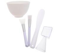 JOINPAYA Kit de Fabrication de Masques Visage Bol Mélangeur en Silicone Blanc, Applicateur Brosse Silicone Application Uniforme, Ensemble Outils Esthéticienne Portable et Réutilisable
