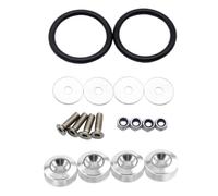 JOINPAYA Kit de Fixation Clips Accessoire Automobile de Pare-chocs en Alliage D'aluminium Argenté Solide et Résistant la Déformation pour Capots de Coffre et Pare-chocs et Arrière