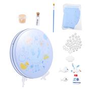 JOINPAYA Kit De Moulage D'empreintes De Bébé Naissance Kit Souvenir Main Et Pied Bébé Argile Douce Bleu Clair Pour -né Et Présent Souvenir Coffret Complet Pour Empreintes