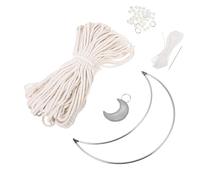 JOINPAYA Kit Macramé Attrape-Rêves Soi-Même Cordon Coton Naturel Macramé DIY 1 Pièce Décoration Murale Bohème Lune Accessoire Créatif pour Fête et Intérieur