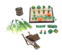 JOINPAYA Kit Miniature de Ferme Décor Micro-Paysage avec Chariot Balles de Foin et Potager pour Accessoires de Maison de Poupée