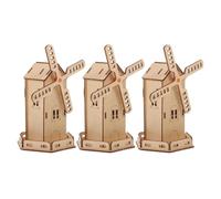 JOINPAYA Kit Scientifique Éducatif 3 Pièces à Construire Soi-même Moulin à Vent 3D Rotatif à Énergie Solaire, Mini-Maison en Bois, Pédagogique pour Élèves du Primaire, Activité Créative