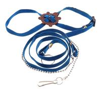 JOINPAYA Laisse de Promenade pour Tortue Petite Taille Corde de Traction Réglable en Cuir Bleu Accessoire Tortue Terre pour Contrôle Extérieur Harnais Confortable et Sécurisé pour