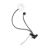JOINPAYA Lampe Annulaire à Clip USB, Lumière LED D’appoint Réglable en Alliage d'Aluminium Noir, Éclairage Compact pour Visioconférence et Livestream, Usage Intérieur Bureau et Dortoir