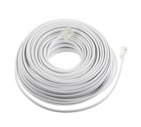 JOINPAYA Ligne Téléphonique Cordon Téléphonique 20m Connecteurs Rj11 6p4c, Câble en Cuivre Pvc Blanc pour Téléphones et Fax, Transmission Claire pour Bureau et Domicile