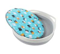 JOINPAYA Lit pour Chat Tissé Coton avec Coussin Confortable et Stable Panier Douillet pour Petits Animaux Intérieur Couffin Chat Petit Modèle avec Oreilles Design