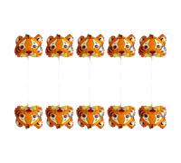 JOINPAYA Lot de 10 Ballons Tête de Tigre Gonflables en Aluminium Orange et Noir, Décorations pour Fêtes d'Anniversaire et Nouvel An, pour Décorations Intérieures et Extérieures