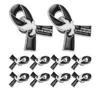 JOINPAYA Lot de 10 Broches Paix en Métal Noir avec Ruban Épingles à Chapeau Décoratives pour Sac à Dos et Vêtements Insignes Souvenirs pour Commémoration et Mémoire
