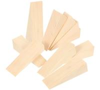 JOINPAYA Lot de 10 Butées de Porte en Bois 10X3X3 CM Protection Murale Antidérapante sans Perçage Cale-Porte de Chambre Silencieux Compatible Parquet Carrelage et Linoléum