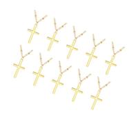 JOINPAYA Lot de 10 Colliers Pendentifs Croix en Alliage de Zinc Doré, Style Vintage Classique, Chaîne Résistante Qui Ne Ternit Pas, pour Bijoux la Maison ou Couple