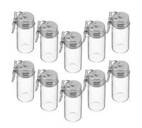 JOINPAYA Lot de 10 Mini Bouteilles à Souhaits en Verre Transparent 10ml avec Couvercles en Acier Inoxydable pour Notes de Message et Présents de Mariage