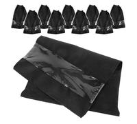 JOINPAYA Lot de 10 Paquet de Rangement de Voyage pour Chaussures Grosse Capacité Tissu Non Tissé Noir sans Impression Cordon de Serrage Paquet à Chaussures Réutilisable et Portable