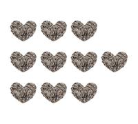 JOINPAYA Lot de 10 Patchs Thermocollants de Cœur Autocollants en Strass Gris Minéral Accessoires DIY pour Vêtements et Paquet Patchs en Strass Brillants pour Customisation Textile