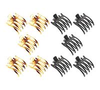 JOINPAYA Lot de 10 Pinces à Griffes pour Cheveux Femmes, Grandes Pinces à Cinq Dents en Noir et Écaille, Accessoires Coiffure Polyvalents pour Maintien Cheveux Longs, Raides ou Bouclés,