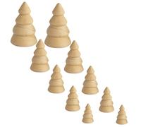 JOINPAYA Lot de 10 Sapins de Noël en Bois Brut à Peindre Décorations Artisanales de 35 à 75 CM Accessoires DIY pour Activités Créatives et Décoration de Table de Noël