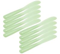 JOINPAYA Lot de 10 Spatules Ergonomiques Cosmétiques en Silicone Vert, Grosse Taille, Outil Mélangeur de Maquillage pour Fond de Teint, Blush et Masques, Accessoires de Beauté Réutilisable
