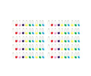 JOINPAYA Lot de 100 Épingles de Sécurité Bébé Taille L, Acier et Plastique, Fermeture Verrouillage pour Couche et Serviette Bave